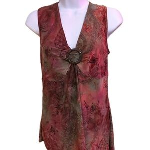 Elegant Paisley Sleeveless Top